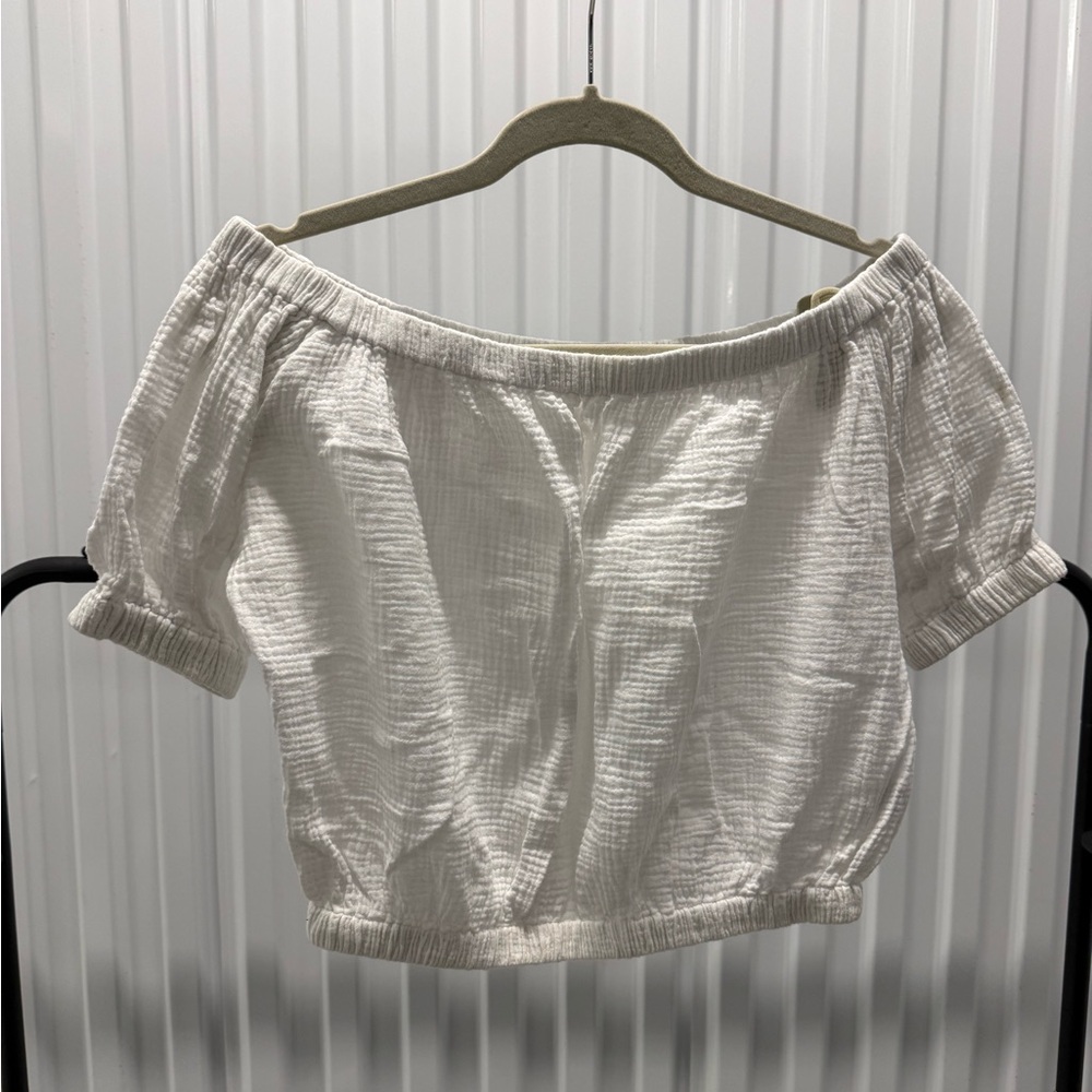 100 % Cotton Joie White Off-Shoulder Blouse